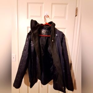 BKE Distressed Blue-Gray Utility Zip-Up Jacket Mens M Pre-owned.